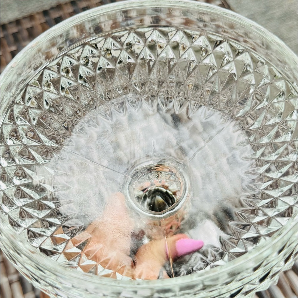 Indiana Glass VINTAGE Diamond Point Pedestal Clear Compote Serving Dish - Picture 13 of 14